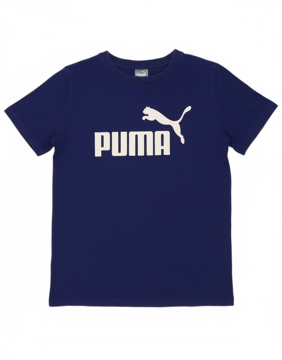 Футболка с рисунком Puma для мальчиков, топ 10–11 лет, средний синий хлопок, синий цвет