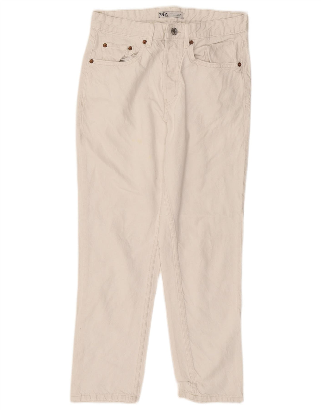 Мужские прямые джинсы Zara EU 38, маленькие W30 L26, белый хлопок