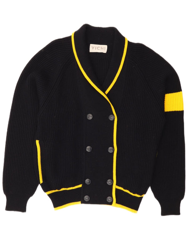 Винтажный женский кардиган-свитер IT 50 XL, шерсть в черную полоску