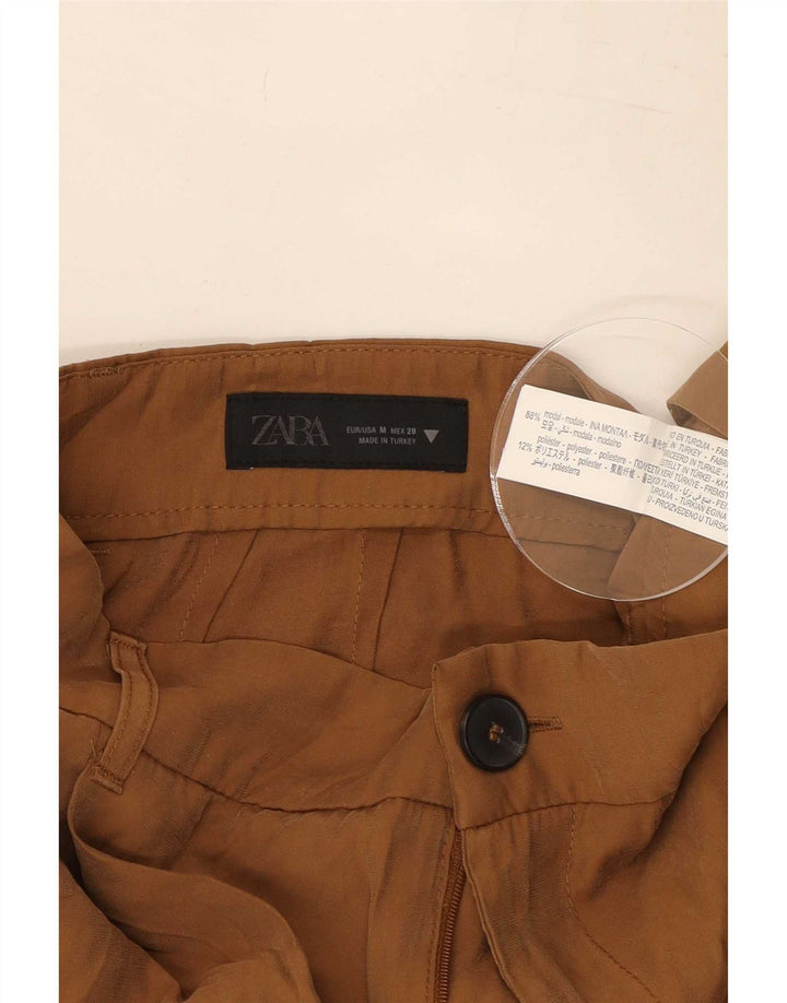 Женские брюки Zara Medium W30 L29 Коричневые модальные