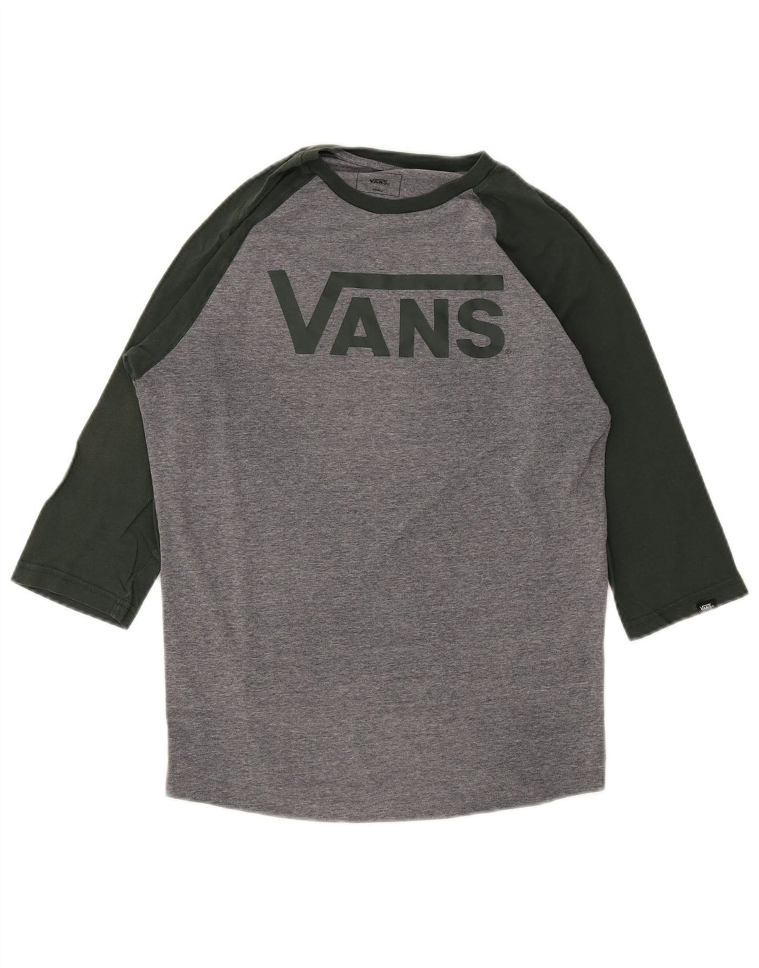 Мужской топ Vans Custom Fit с графическим рисунком, рукав 3/4, маленький серый, хлопок с цветными блоками