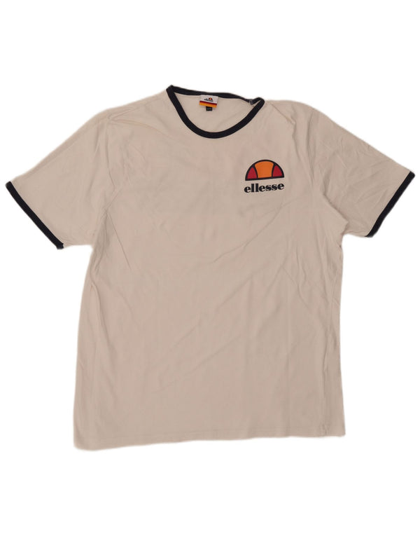 Мужская футболка Ellesse с рисунком, топ 4XL, белый хлопок