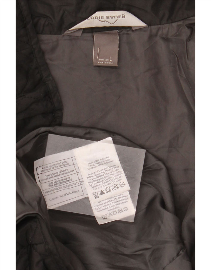 Женская стеганая куртка Eddie Bauer UK 16, большая, черная, полиэстер