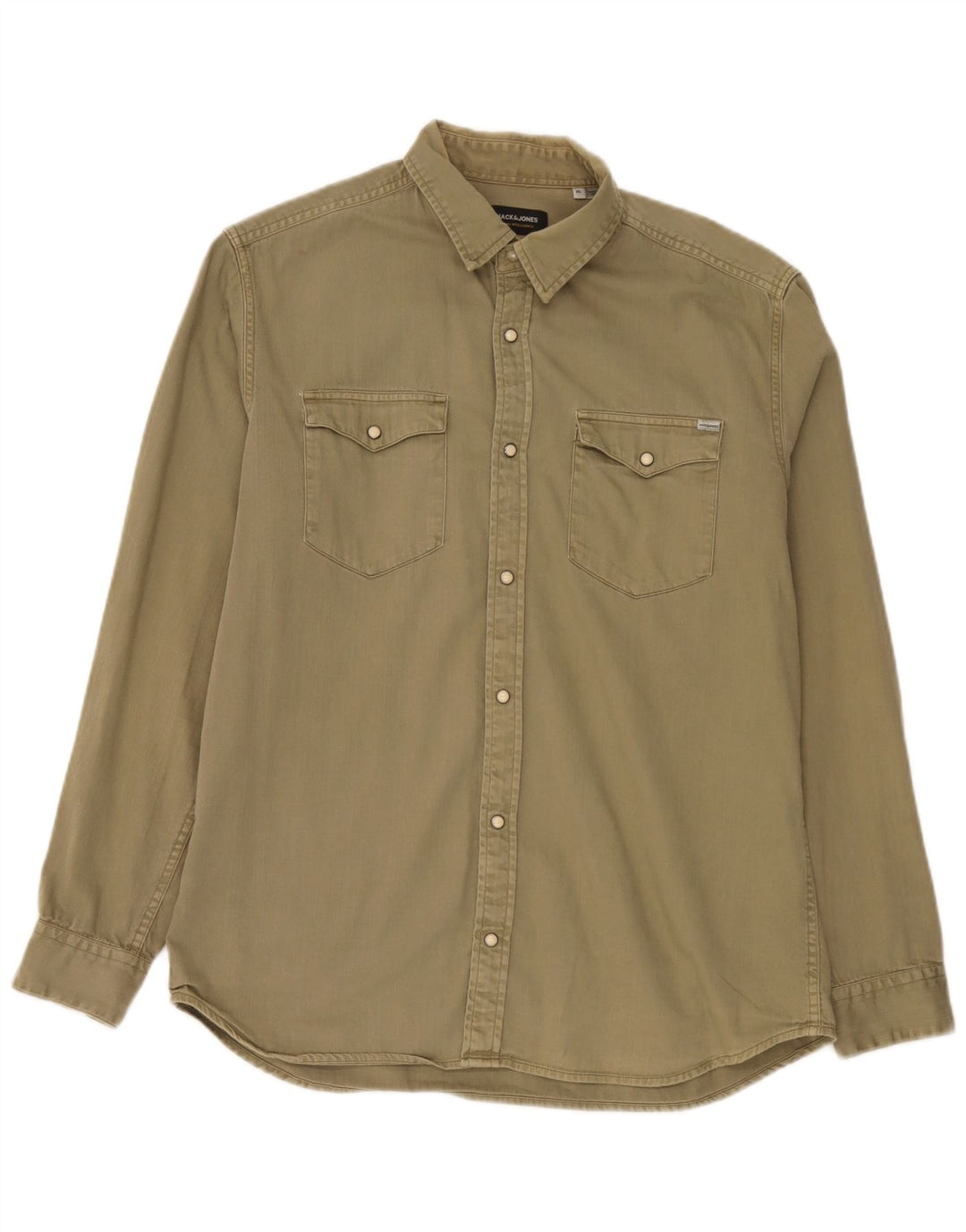 Мужская джинсовая рубашка Jack & Jones XL Хаки