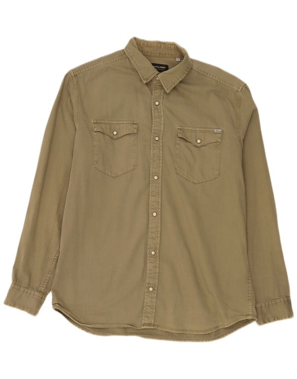 Мужская джинсовая рубашка Jack & Jones XL Хаки