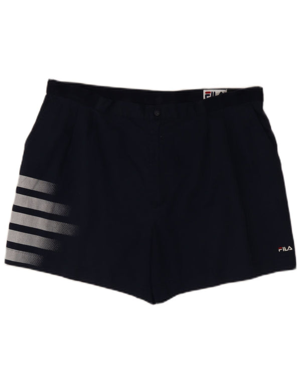 Fila Мужские повседневные шорты с пряжкой IT 54 2XL W38 Темно-синие полосатые полиэстер