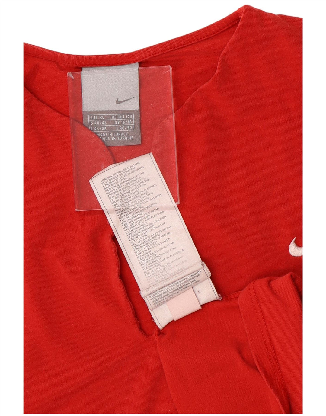 Женская укороченная футболка NIKE UK 16/18 XL, красный хлопок