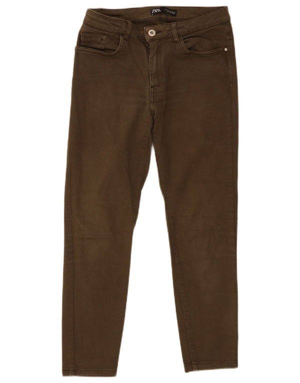 Женские укороченные джинсы Zara EU 38, маленькие W28 L24, хаки