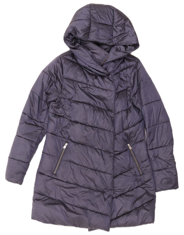 Женское длинное стеганое пальто с капюшоном Barbour UK 8, маленькое темно-синее