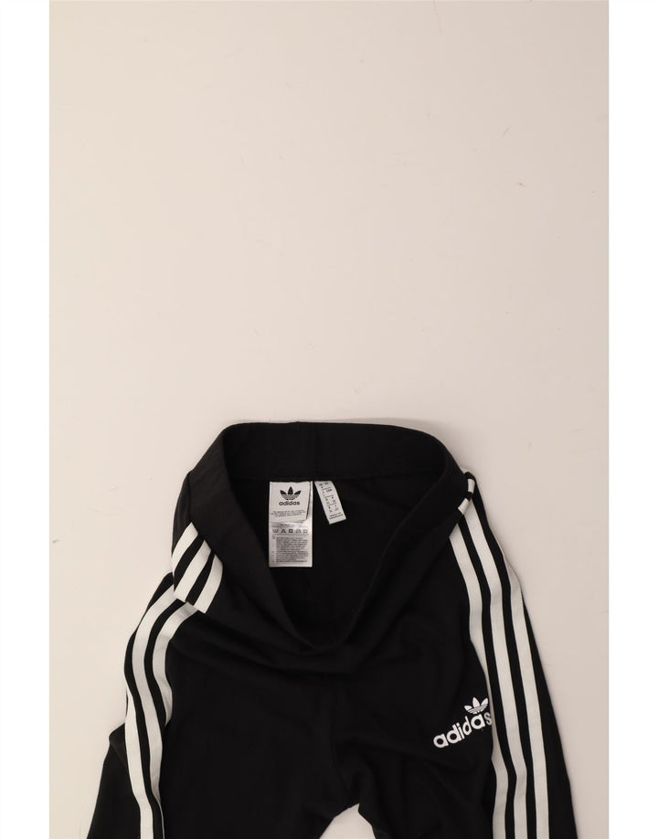ADIDAS Womens Leggings UK 8 Small Black Cotton Vintage Adidas and Second-Hand Adidas from Messina Hembry 