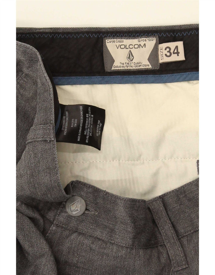 Мужские шорты чинос Volcom W34, большие серые хлопковые крапинки