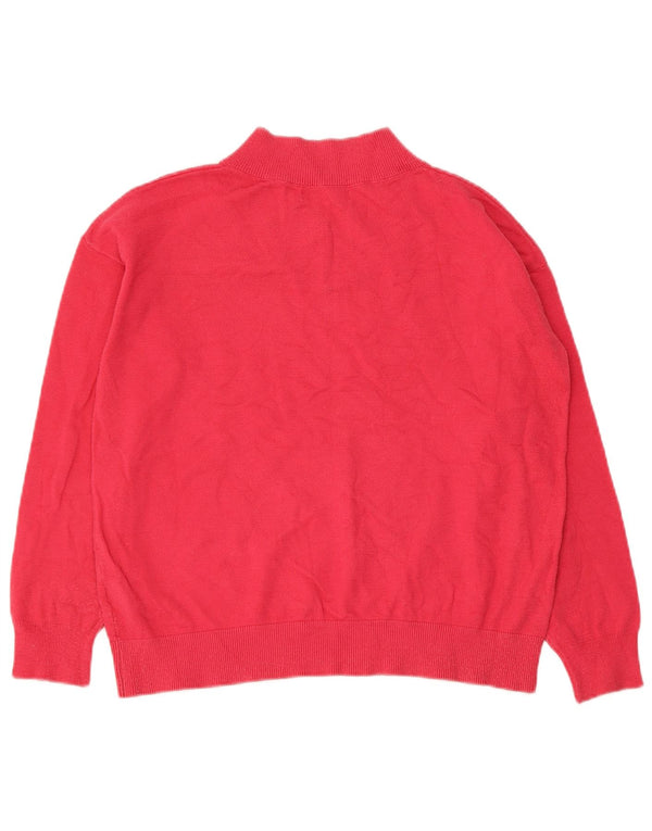 Marks & Spencer Womens Crop V-Neck Jumper Sweater UK 10 Small Pink