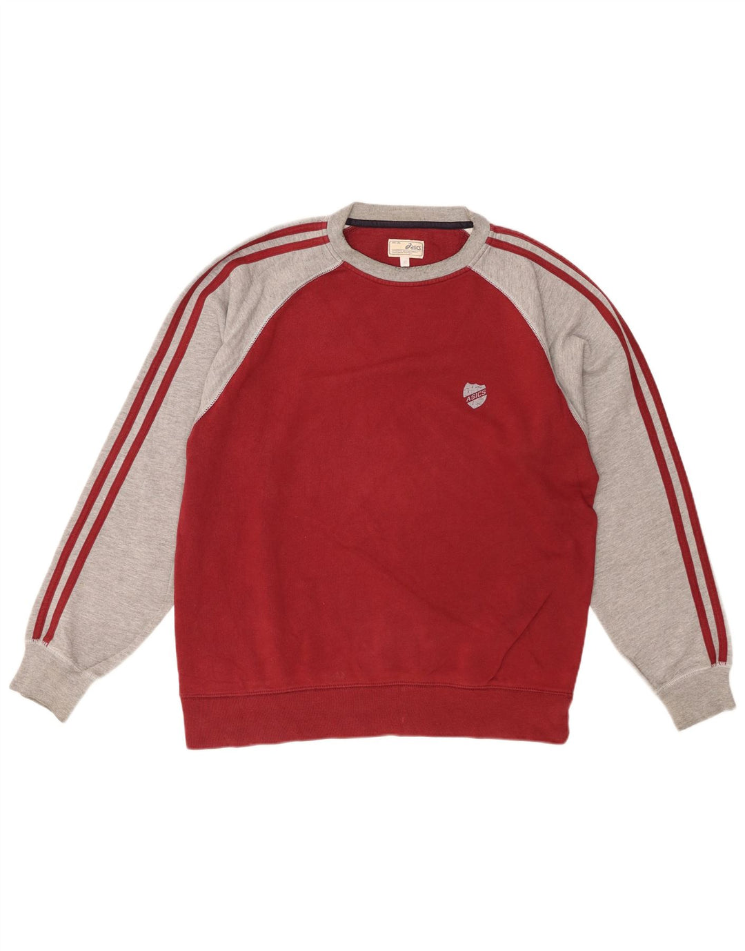 Мужской свитер ASICS, джемпер, средний красный, хлопок с цветными блоками