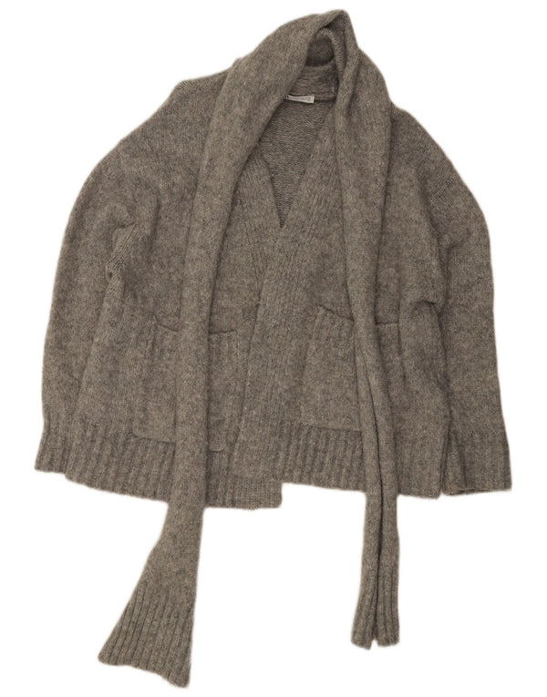 Женский свободный кардиган с завязкой спереди Zara UK 16, большой серый нейлон