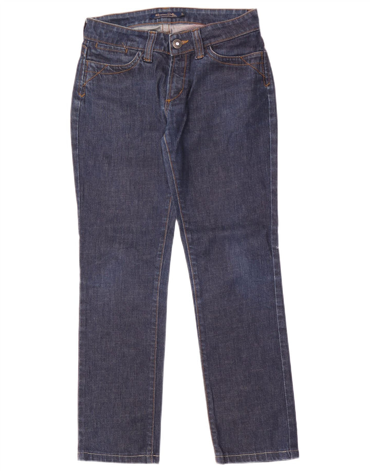 Женские прямые джинсы Massimo Dutti W27 L29 темно-синие, хлопок