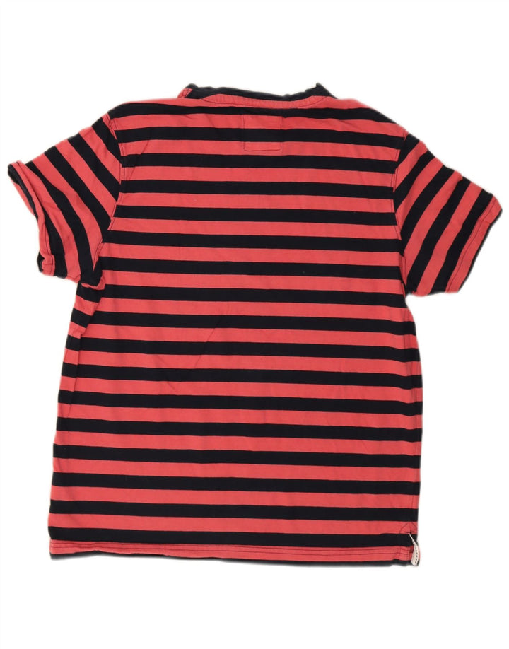 Crew Clothing Мужская футболка из хлопка среднего размера в розовую полоску