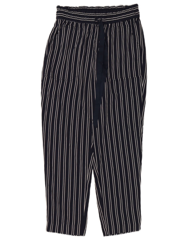 Женские зауженные брюки-чиносы Zara с высокой талией XS W25 L25 Темно-синие в полоску