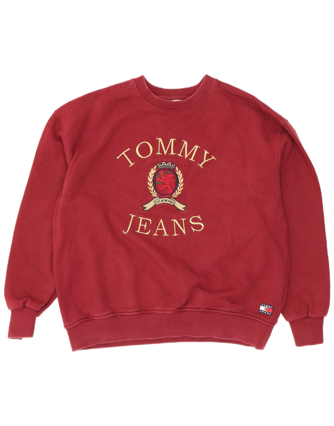 Tommy Hilfiger Мужской свитшот с рисунком XL Темно-бордовый хлопок
