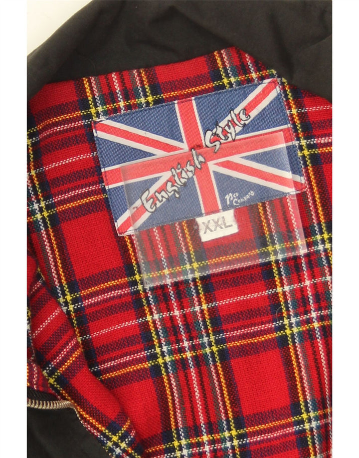 Винтажная мужская куртка-бомбер UK 44 2XL, черный полиэстер