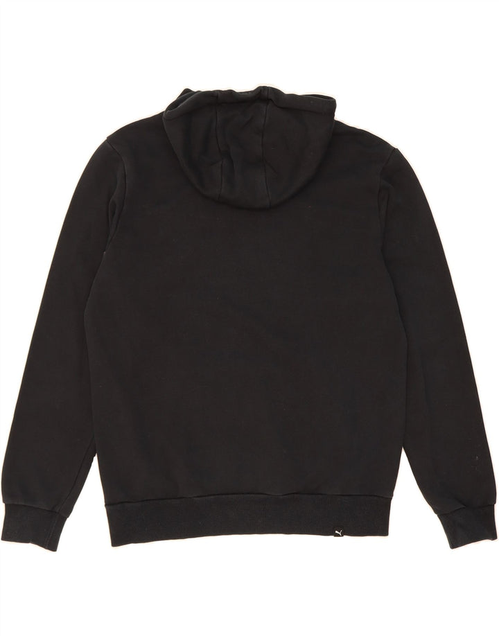 PUMA Mens Graphic Hoodie Jumper Medium Black Cotton Vintage Puma and Second-Hand Puma from Messina Hembry 