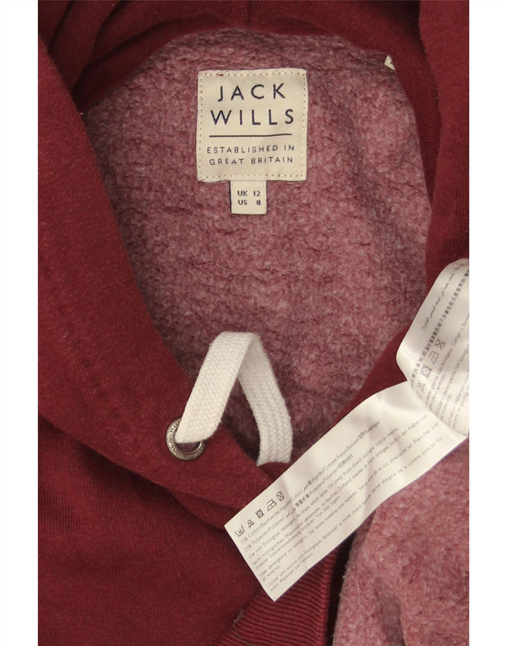 Женский джемпер с капюшоном JACK WILLS UK 12, средний бордовый хлопок, хлопковый