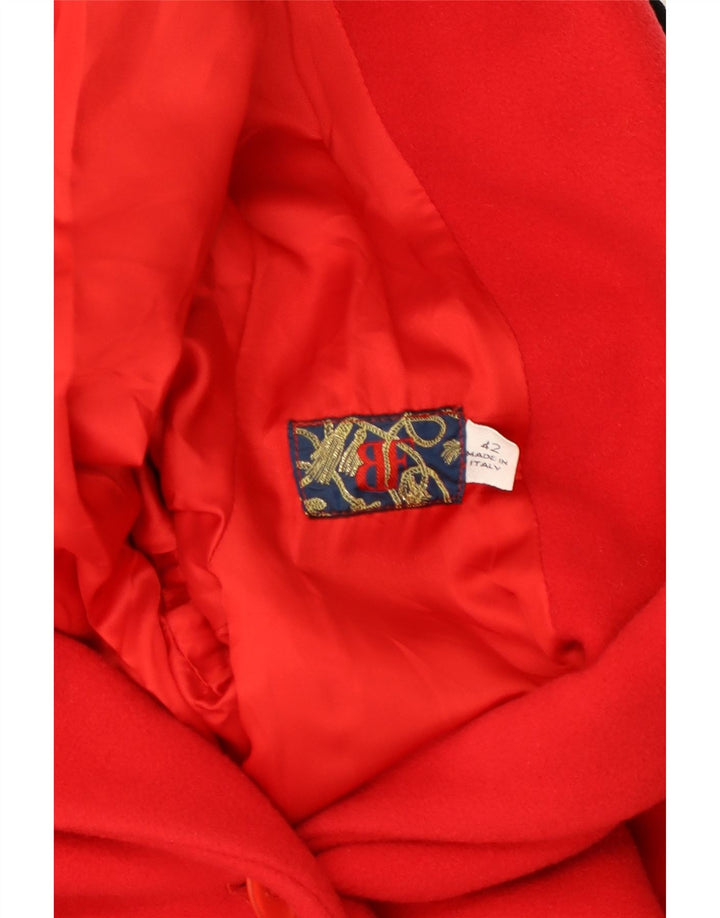 BELFE Womens Overcoat IT 42 Medium Red Colourblock Vintage Belfe and Second-Hand Belfe from Messina Hembry 