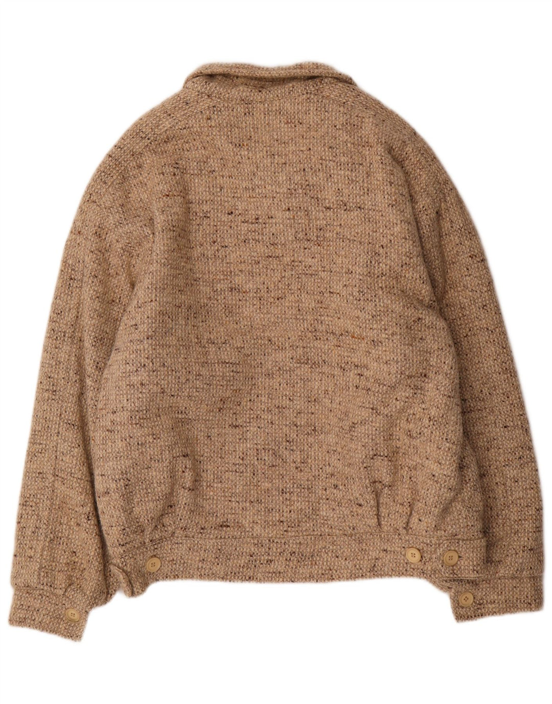 Мужской бомбер VINTAGE UK 38, средний бежевый, шерстяной в крапинку