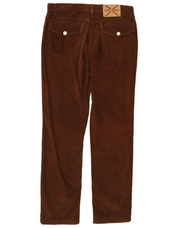 Мужские прямые вельветовые брюки Fred Perry IT 48 Medium W32 L30 Коричневые