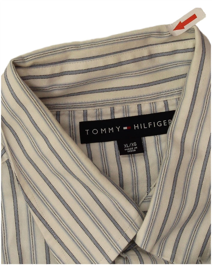 Мужская рубашка Tommy Hilfiger XL из хлопка в белую полоску