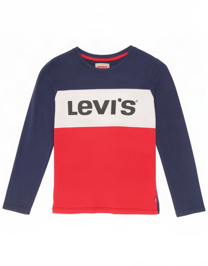 Топ с рисунком Levi's для мальчиков, 9–10 лет, темно-синий, с цветными блоками