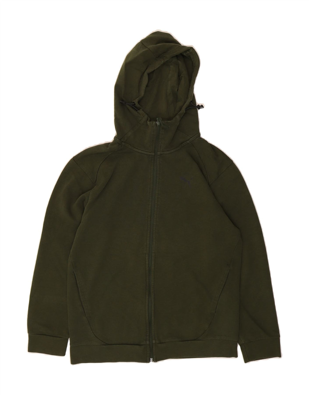 PUMA Mens Zip Hoodie Sweater Small Khaki Polyester Vintage Puma and Second-Hand Puma from Messina Hembry 