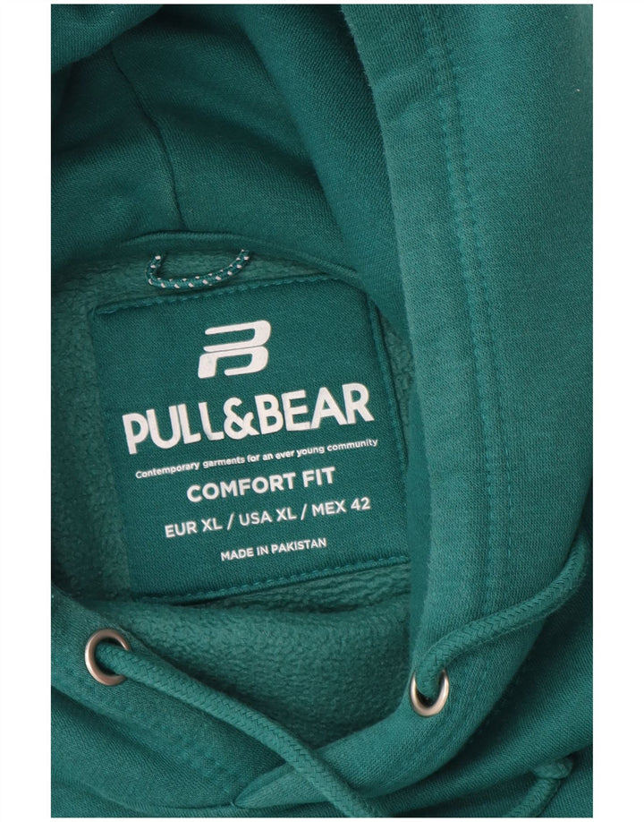 Мужской джемпер с капюшоном Pull & Bear, XL, зеленый