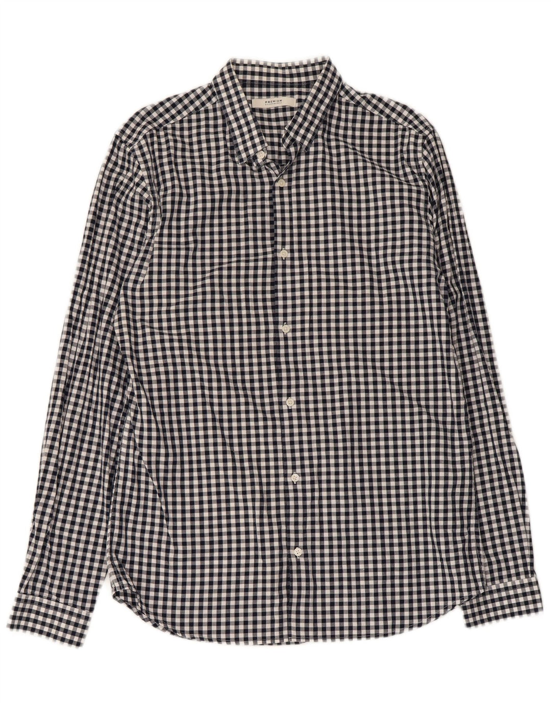 Мужская рубашка Jack & Jones среднего размера, темно-синяя, хлопковая в мелкую клетку