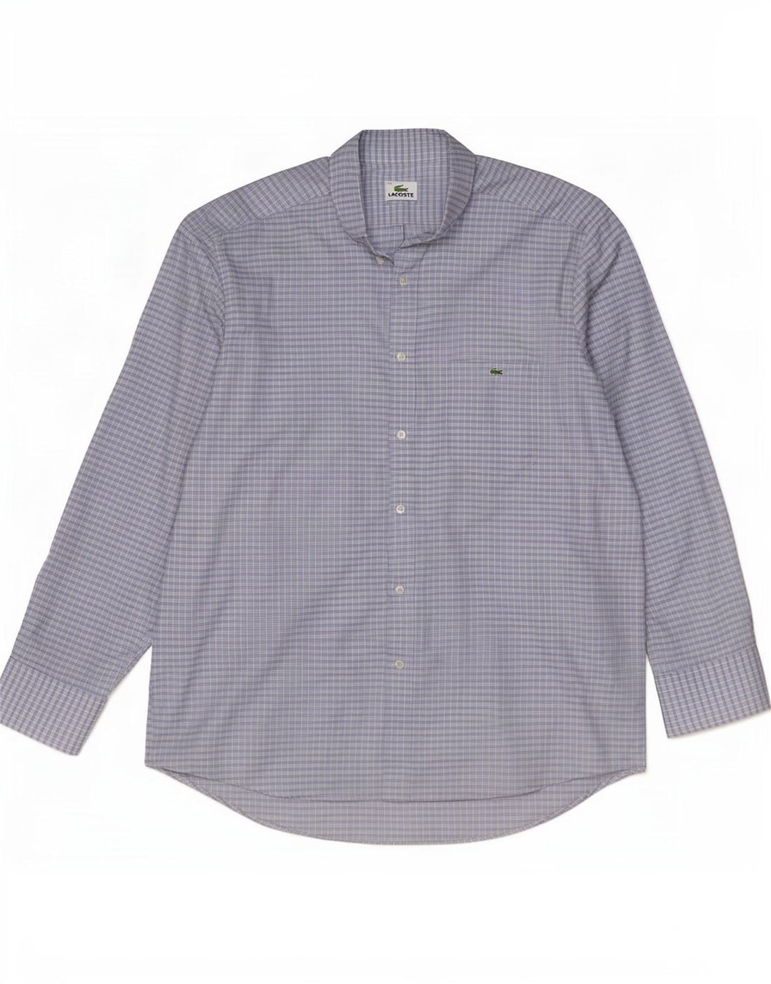 Мужская рубашка Lacoste, размер 44 XL, синяя хлопковая клетка