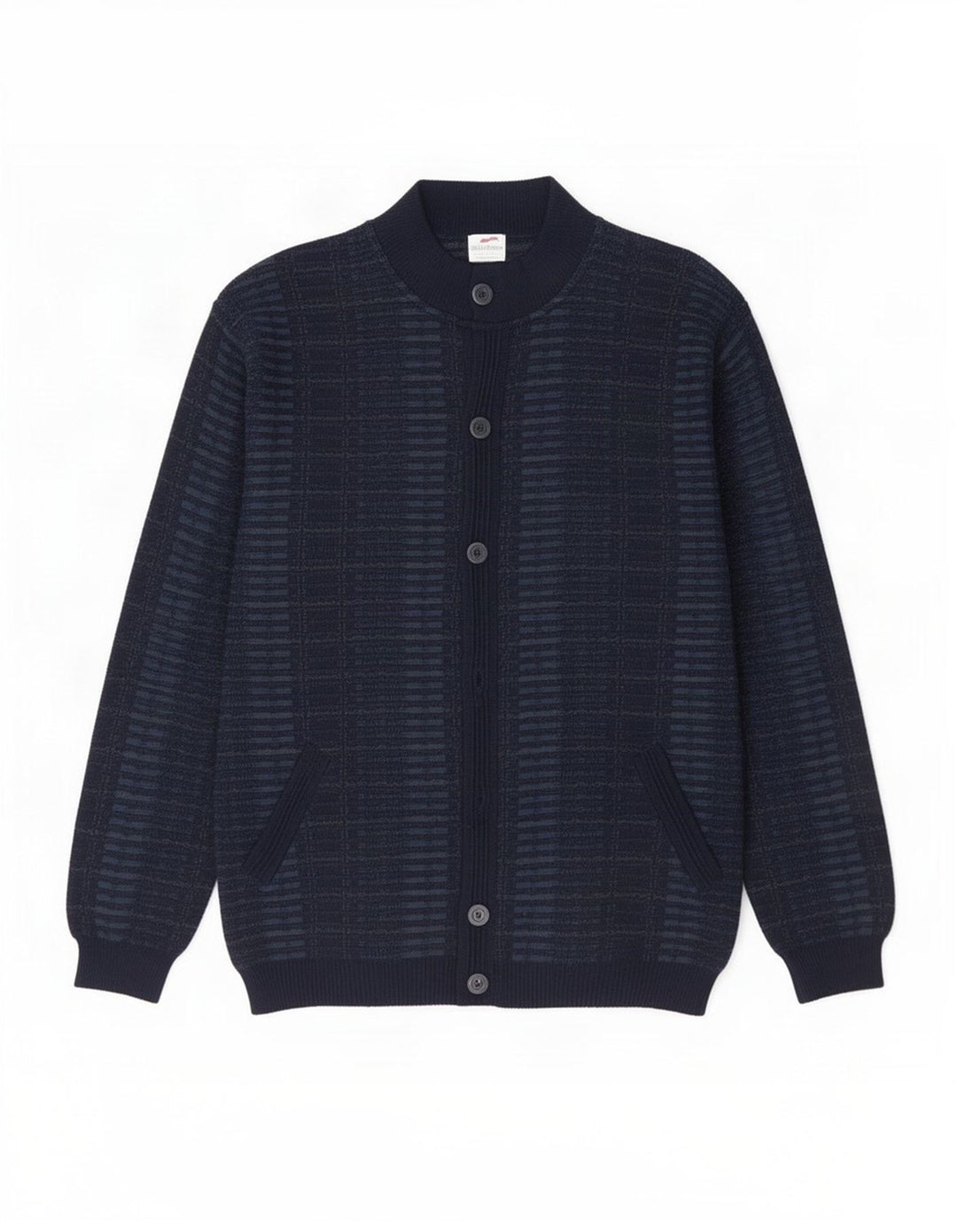Мужской кардиган Bernardini IT 52 Medium Navy Blue Check Wool