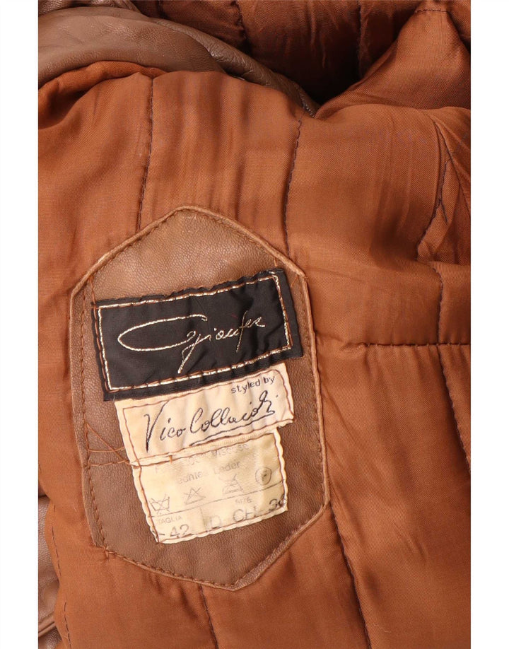 Винтажная женская кожаная куртка IT 42 Medium Brown Leather