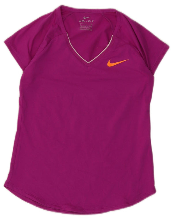 Футболка Nike Girls Dri Fit, топ 8–9 лет, маленький фиолетовый