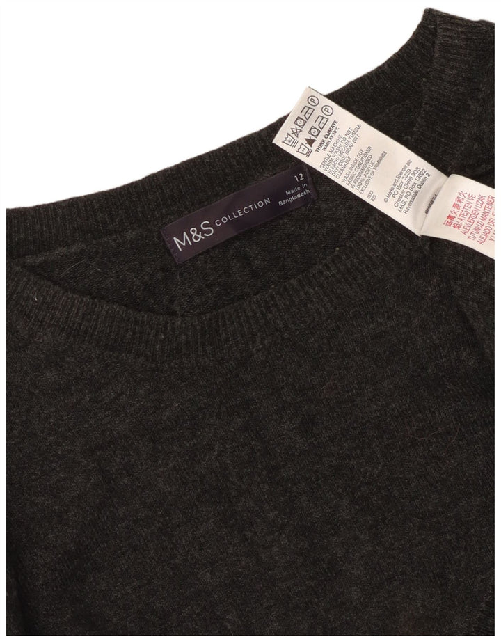 Женский джемпер с вырезом «лодочка» Marks & Spencer UK 12, средний серый акрил