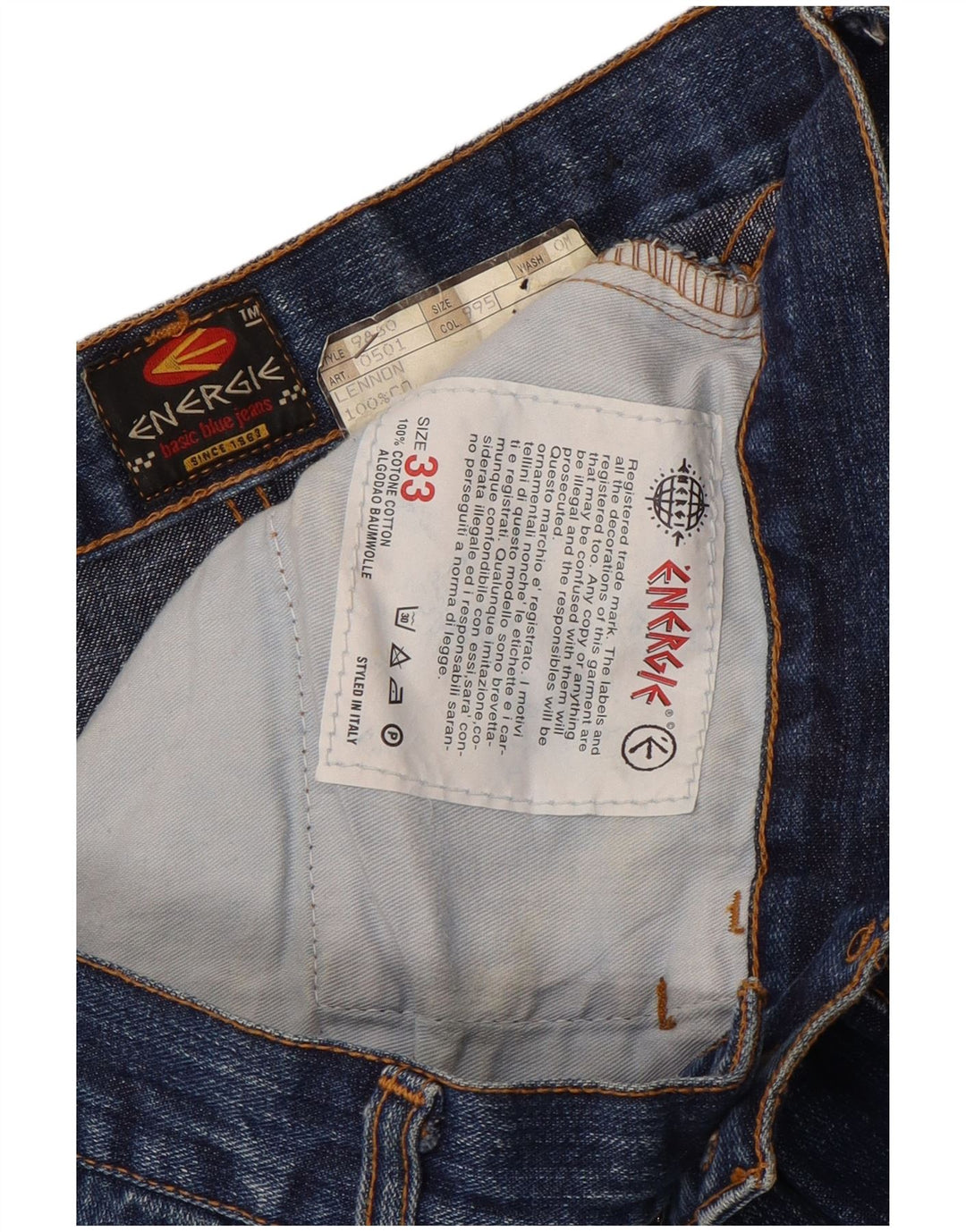 Женские прямые джинсы ENERGIE W33 L30 синие, хлопок
