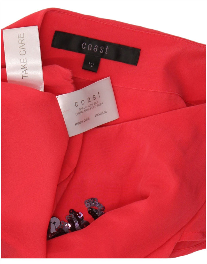 COAST Женское платье-футляр UK 12 Средне-розовый с цветочным принтом