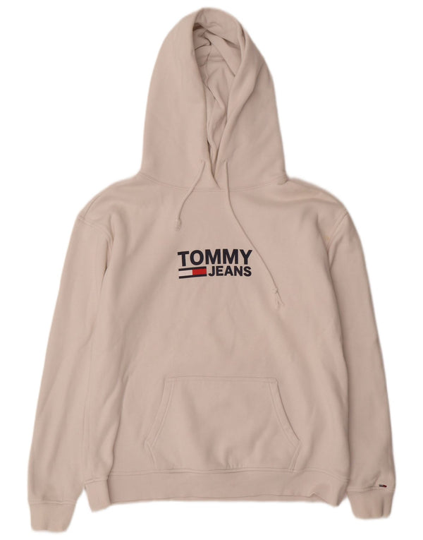 TOMMY HILFIGER Женский джемпер с капюшоном с рисунком UK 16, большой белый хлопок