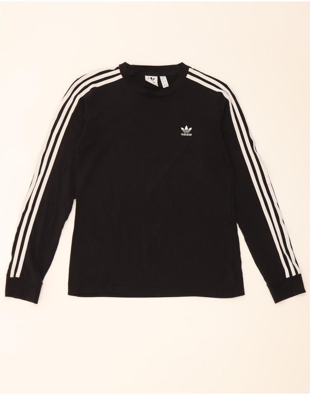 Женский топ Adidas с длинным рукавом UK 12, средний черный хлопок, черный