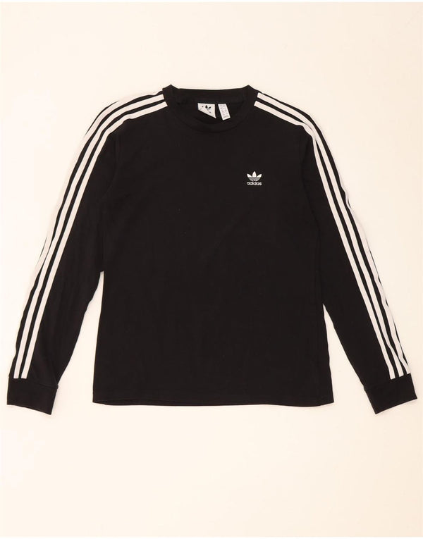 Женский топ Adidas с длинным рукавом UK 12, средний черный хлопок, черный