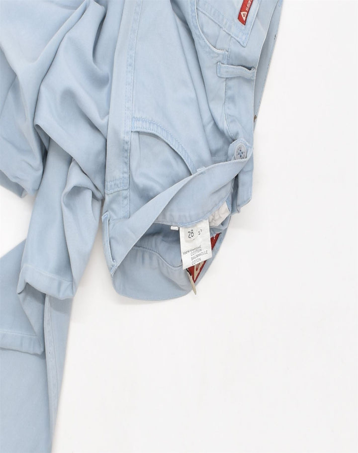 GUESS Womens Wide Leg Casual Trousers  W28 L30  Blue Cotton | Vintage | Thrift | Second-Hand | Used Clothing | Messina Hembry 