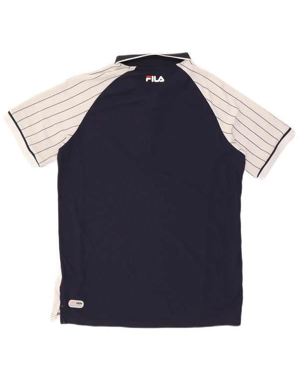 Мужская рубашка-поло Fila XL, темно-синяя, нейлон с цветными блоками
