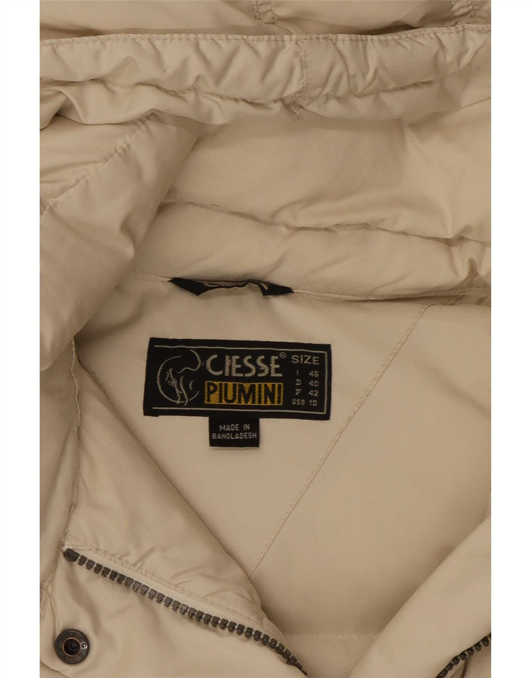 Женская утепленная куртка с капюшоном Ciesse Piumini IT 46 Large Off White Polyester