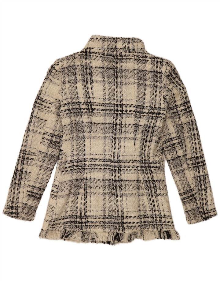 Женская двубортная куртка Zara UK 10, маленькая белая клетка