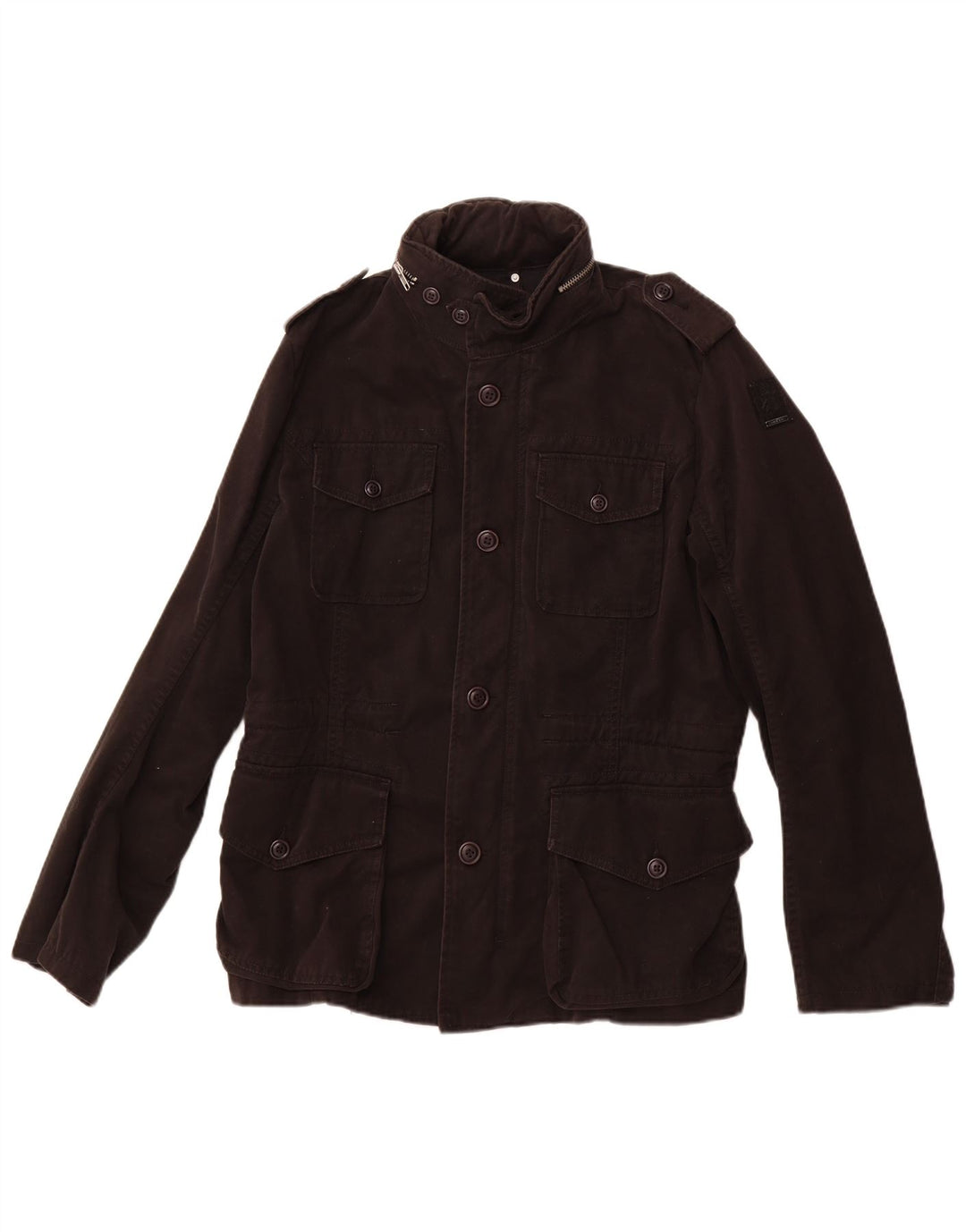 Мужская куртка Diesel в стиле милитари UK 40, большая черная, хлопок