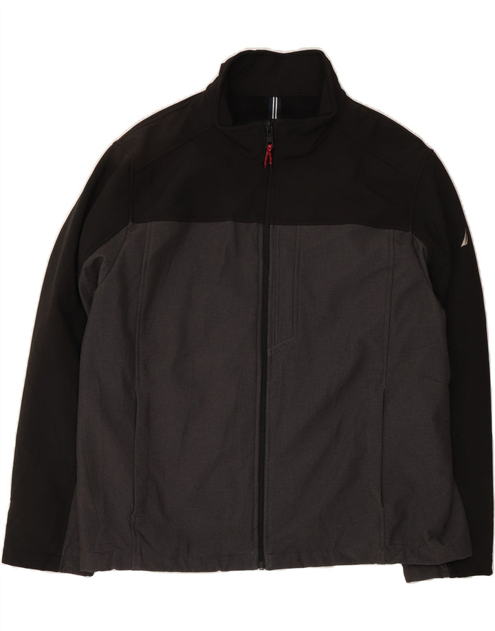 NAUTICA Mens Windbreaker Jacket UK 42 XL Grey Colourblock Polyester Vintage Nautica and Second-Hand Nautica from Messina Hembry 