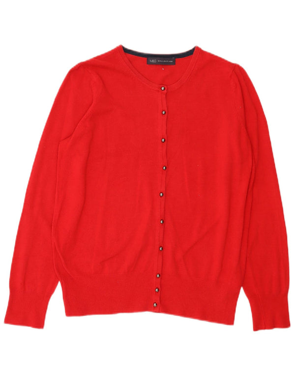 Женский кардиган Marks & Spencer UK 12, средний красный вискоза